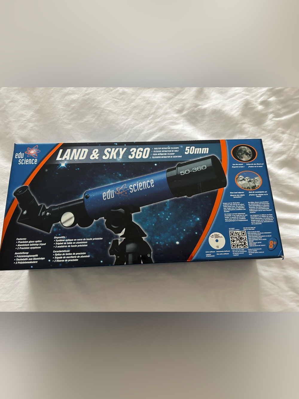 edu science Land & Sky 360 Telescope - Blue (NEW)